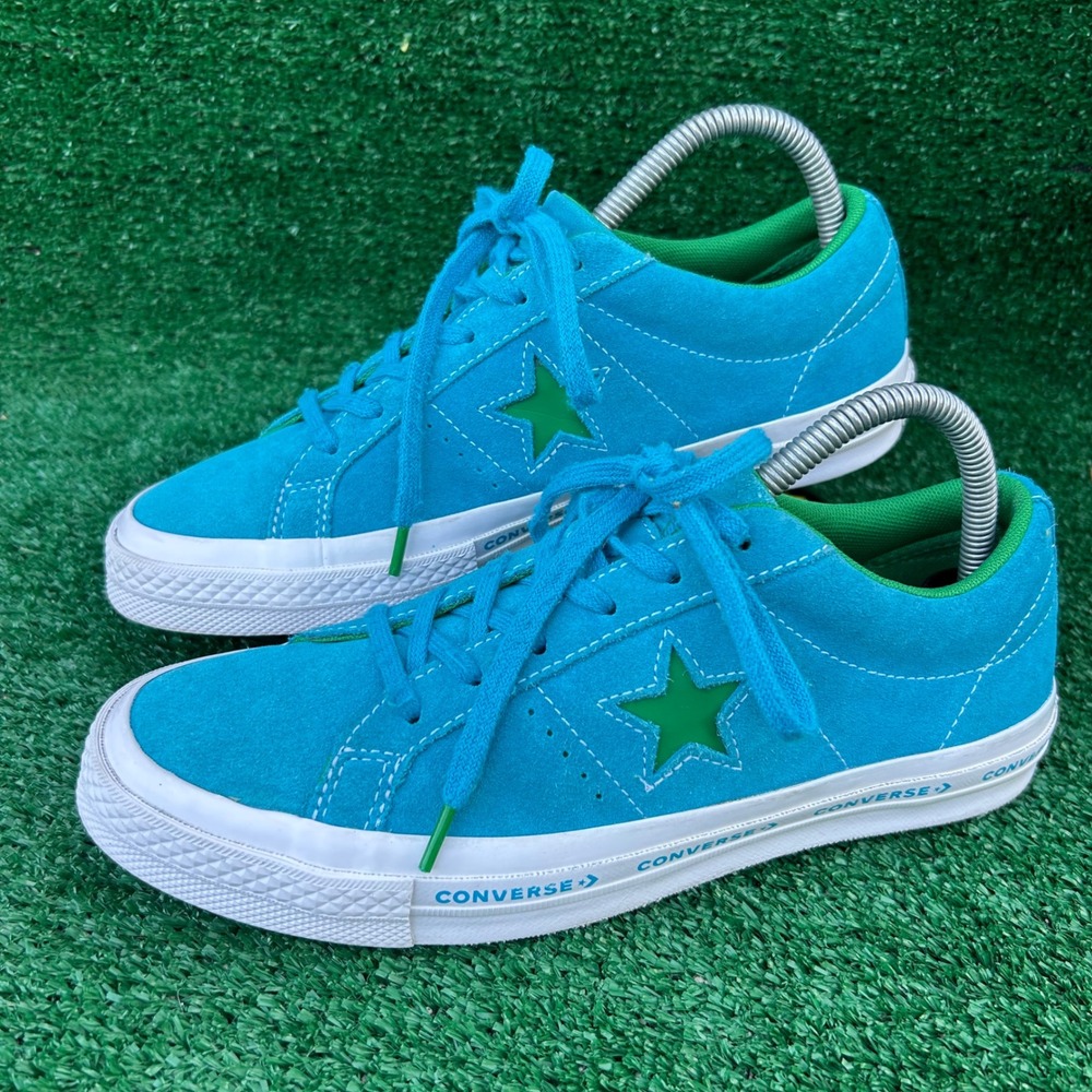 Converse One Star Ox‎ Blue Suede Green Star Low Top Sneakers 259813C Kids 6